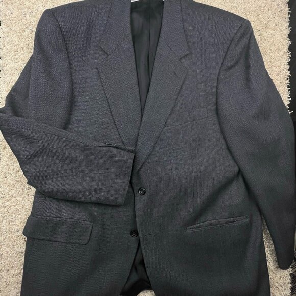Yves Saint Laurent Mens Two Button Blazer Size 46 Regular Black White Dotted - Picture 1 of 8